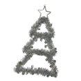 thumbnail image 1 of Adorno navideño colgante con forma de árbol de Navidad, silueta de luces para ventana LED de colores plateados, 1 of 9