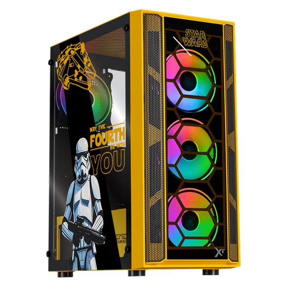 Gabinete XTREME PC GAMING StarWars Stormtrooper Comic Media Torre 4 Fan ARGB Amarillo CXTSTKRYE