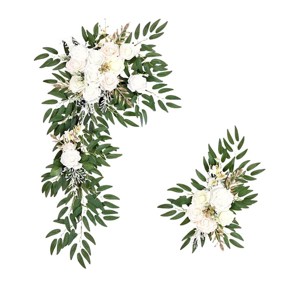 Romantic Wedding Arch Flowers Arrangement Flower Decor Hanging Wreath Ornaments Props for Backdrop Decoration Garden
