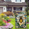 thumbnail image 4 of Bee Happy Garden Flag Spring Summer Flowers Garden Flag Glass Style Vertical Double Sided Rustic Farmland Burlap Yard Lawn Outdoor Decor 12.5x18", 4 of 6
