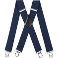 thumbnail image 1 of SURJDE Pantalon à Bretelles pour Hommes avec Bretelles Réglables 2 Pouces de Large 4 Clips Robustes pour Hommes Style X, 1 of 7