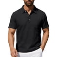 thumbnail image 2 of Men's Shirts with Pockets and Collar Shirts Big and Tall Summer Top Casual Short Sleeved Chest Pocket with 3 Buttons Collar Top, 2 of 8