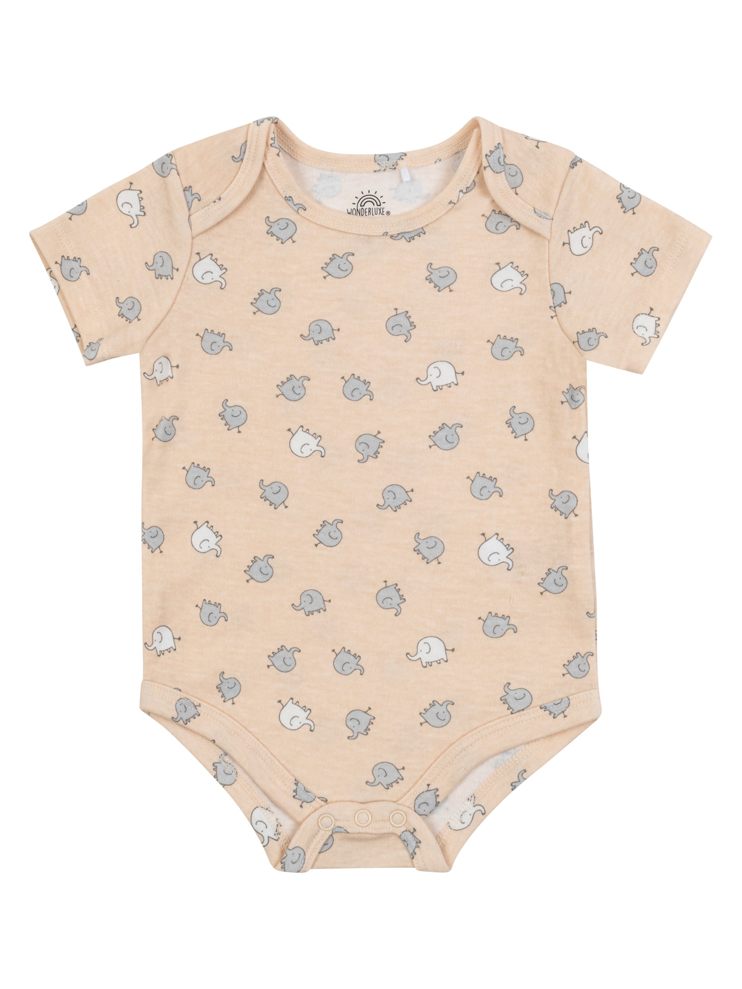 Wonderluxe Newborn Short Sleeve Bodysuits, 3-Pack, Sizes 0-3M-6-9M
