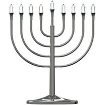 Zion Judaica Large Traditional Electric Hanukkah Menorah Powered by USB Cable Hanukkiah with LED Flame Shaped Bulbs Chanukah Lights Minorah Electronic Menorah Powred by USB Cable