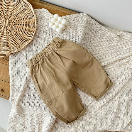 

DancePeanut Newborn Baby Leggings Fashion Elasticated Waistband Kids Broeken Solid Color Canvas Toddler Pants Spring Autumn Pantalones