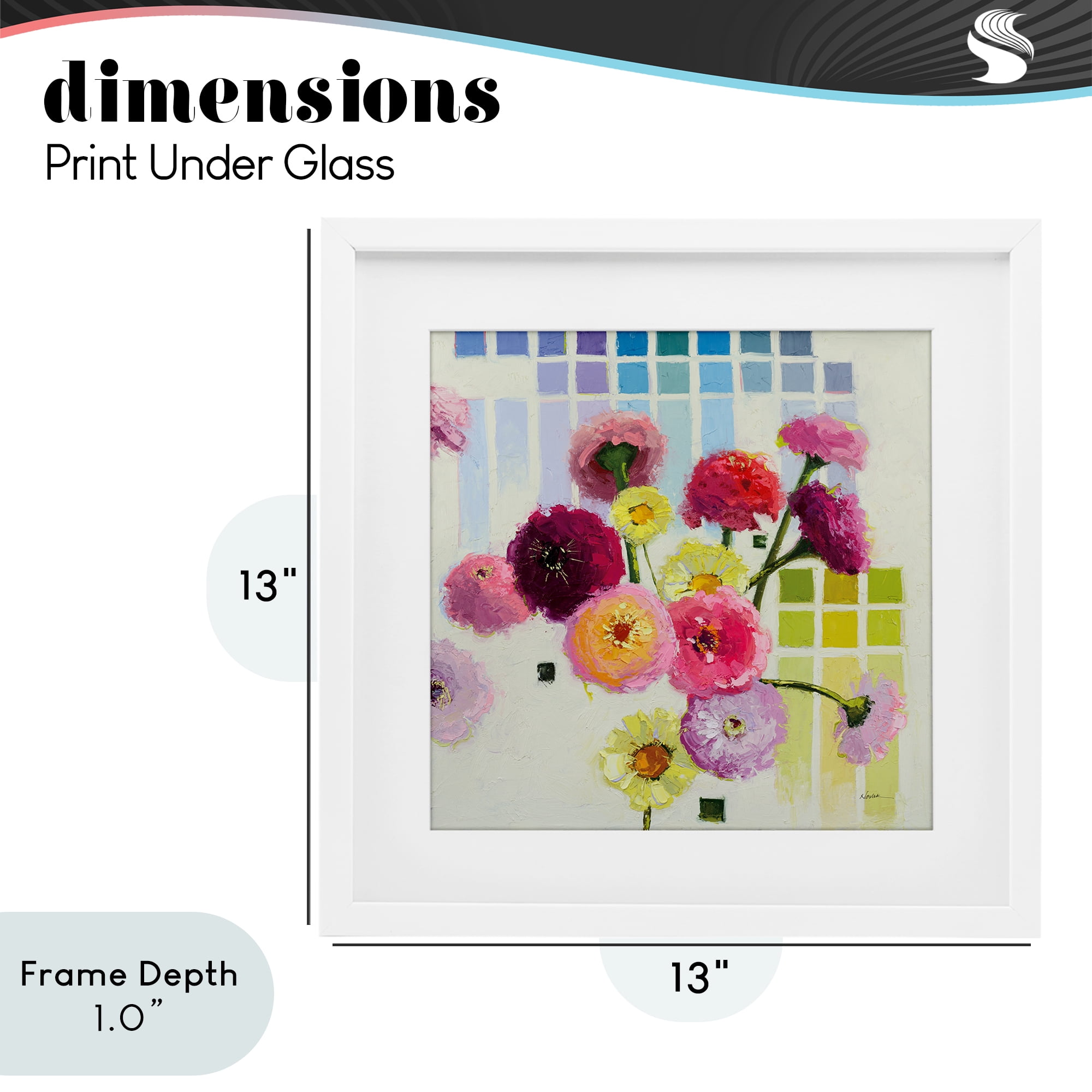 Stupell Industries Color Chart Pastel Bloom Study White Framed Print Under Glass, design by Shirley Novak