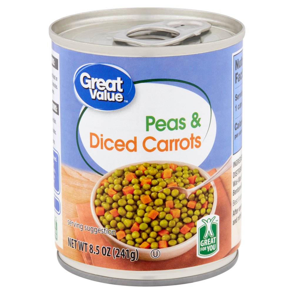 Great Value Peas & Diced Carrots, 8.5 Oz