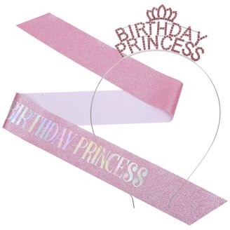 Birthday Girl Schärpe & Anstecker – Hot Pink, Aus Satin, Für Jeden Geburtstag