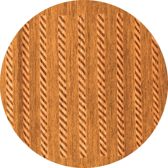 Ahgly Company Indoor Round Abstract Orange Modern Area Rugs, 6' Round