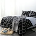 thumbnail image 2 of Ntbay 2-Pieces Microfiber Ultra Soft Curve Print Duvet Cover Set with Zipper Closure and Corner Ties, Black and Off White, Twin, 2 of 5