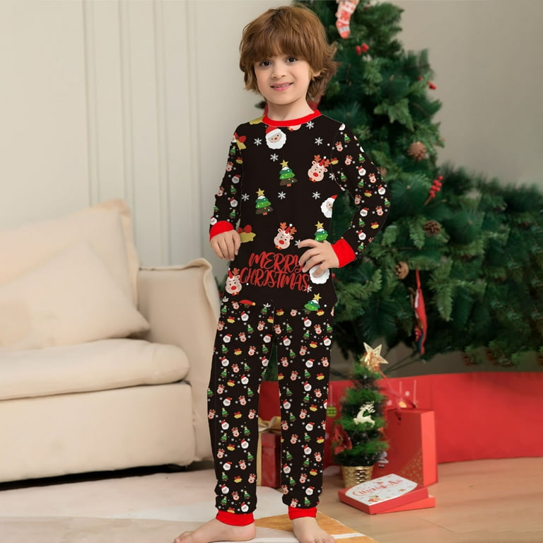 Bobasndm Family Christmas Pajamas Long Sleeves Christmas Element