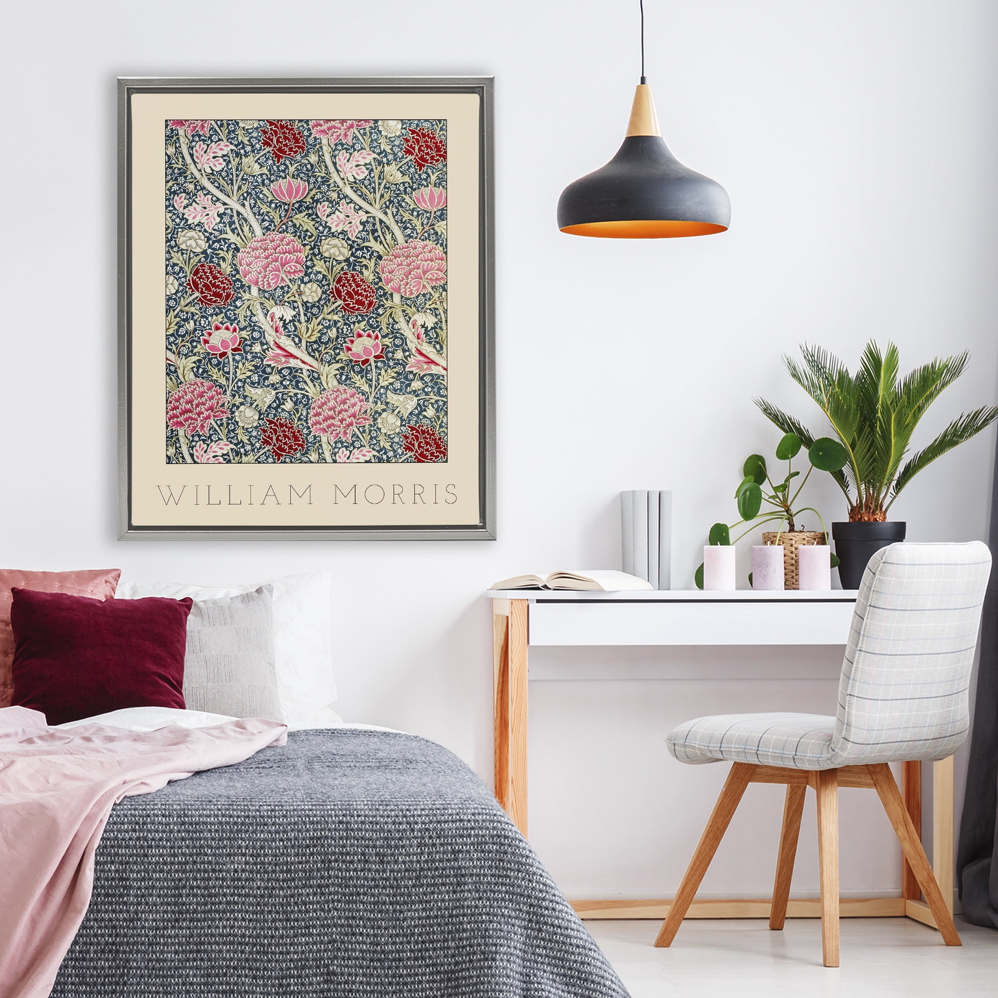 Stupell Industries Ornate Intertwined Flower Classic Gray Framed Floater Canvas Wall Art, design by Lil' Rue