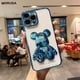 thumbnail image 2 of Bonita funda de teléfono chapada en oso para iPhone 13, 12, 11 Pro Max, 14 Max, X, Xs, Xr, 8, 7 Plus, SE 2, cubierta de protección de lente de silicona transparente, 2 of 4