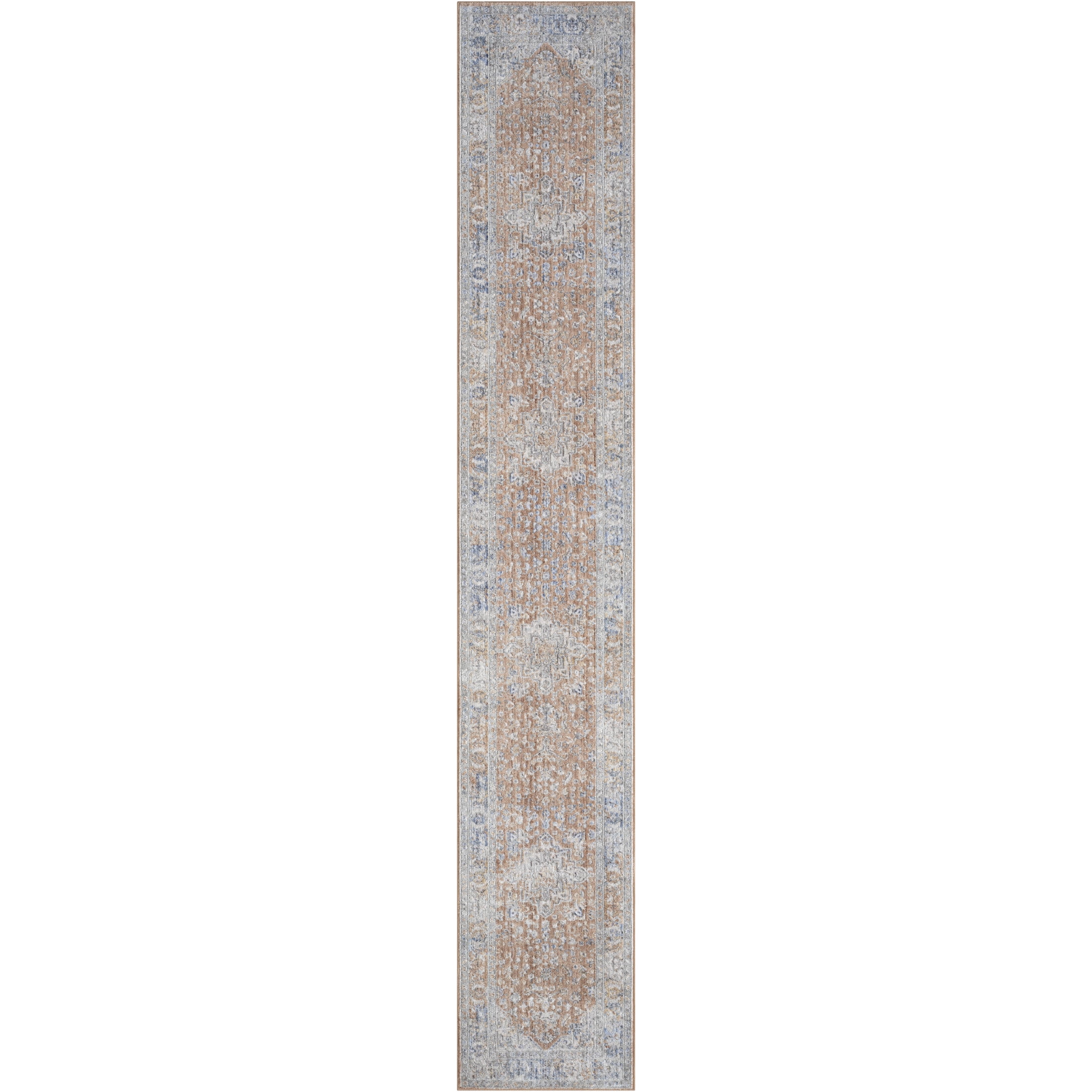 Nourison Elegant Heirlooms 2'2" x 8' Blue Multicolor Vintage Indoor Rug