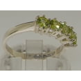 thumbnail image 4 of LBG British Made 14k White Gold Natural Peridot Womens Eternity Ring - 33 size options - Size 4.25, 4 of 6