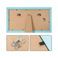 thumbnail image 2 of Rustic Solid Wood Collage Photo Frame 8x16 – Display Three (3) 4x6 Pictures with Mat, Horizontal or Vertical for Wall and Tabletop - Blue, 2 of 8