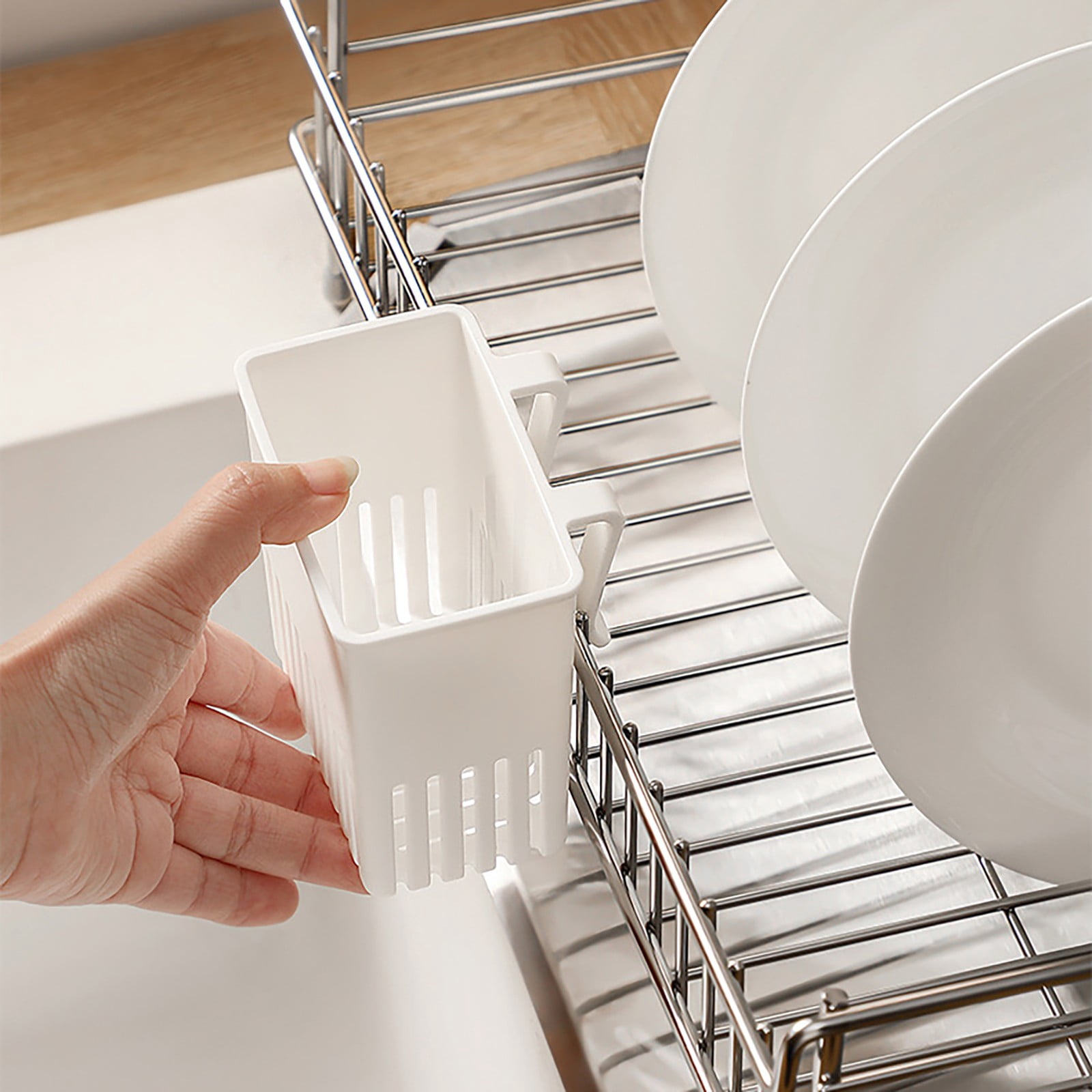 XKHHLH Cutlery Drying Rack, Utensil Drainer Cutlery Drainer for Drying Rack Holder Kitchen Drying Basket Spoon and Fork Storage Basket Silverware Holder and Cutlery Drainer