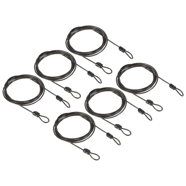 Uxcell Security Cable Coated Luggage Lock Wire Rope with Loop Gray 6.5ft