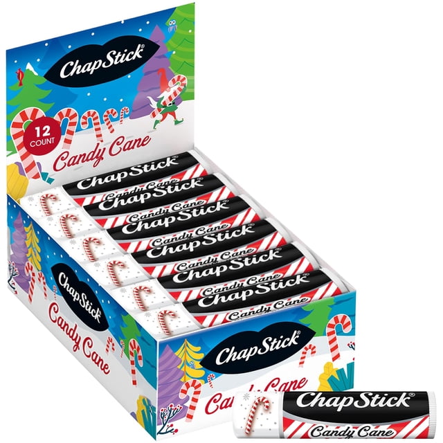 Bálsamo labial ChapStick con sabor a bastón de caramelo, paquete de 12 unidades, 4,4 ml