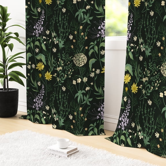 Tchckioa Boho Floral Blackout Curtains for Bedroom,W42xL63 Thermal Insulated Grommet Drapes,2 Panels