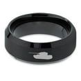 thumbnail image 2 of Tungsten Battlefield Military Tank Band Ring 8mm Men Women Comfort Fit Black Beveled Edge Brushed Polished, 2 of 4