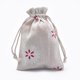 thumbnail image 1 of Polycotton(Polyester Cotton) Packing Pouches Drawstring Bags with Printed Snowflake Old Lace 14x10cm, 1 of 4