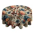 thumbnail image 4 of Pioneer Flower Floral Print Pattern Round Tablecloth 60"x60",Wrinkle Wipeable Table Cloth for Kitchen Dining Room Picnic Patio Party, 4 of 6