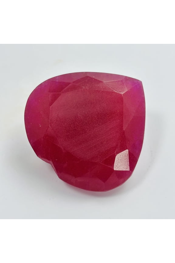 Gemsgrowth Natural Red Burmese Ruby Loose Gemstone, 200 Carat, Heart Cut, Certified, for Jewelry Making, Pendant, Ring, Necklace, Engagement