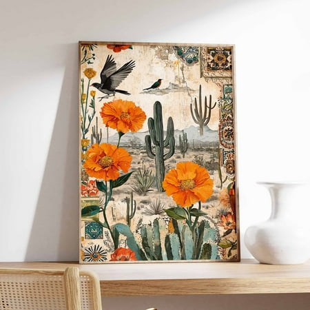 Vintage Mexican Poster, Mexican Mexican Decor, Traditional Latin Decor, Floral Print, Botanical Wall Art, Tropical Print, Latin Art Wall Art, Modern Wall Decor, 8x12 UNFRAMED