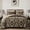 Dark Brown, variant on 7-Piece California King Black Gold Damask Microfiber Comforter Set, All Season Bed in a Bag with Sheets & Pillowcases