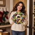 thumbnail image 6 of DIY Christmas Wreath Kit with LED Lights, Light-Up Pearl Painting Kit, Diamond Art Wreath for Adults, Beaded Christmas Wreath Ornament for Door & Wall, 7.9" × 7.9", Akmoler, 6 of 6