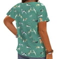 thumbnail image 2 of CLOOCL Plus Size Women T-Shirts Cartoon Pattern Printed Summer Green Blouse, 2 of 6