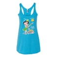 thumbnail image 2 of Wild Bobby Betty Boop Island Girl Paradise Betty Boop Tri-Blend Racerback Tank Top, Vintage Turquoise, Medium, 2 of 5