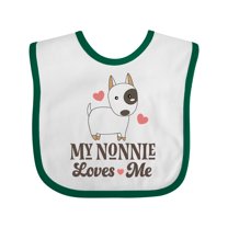 Inktastic Nonnie Loves Me Grandchild Dog Boys or Girls Baby Bib
