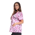thumbnail image 2 of Just Love Women's V-Neck Printed Scrub Top (Ribbon Print 6, Small), 2 of 3