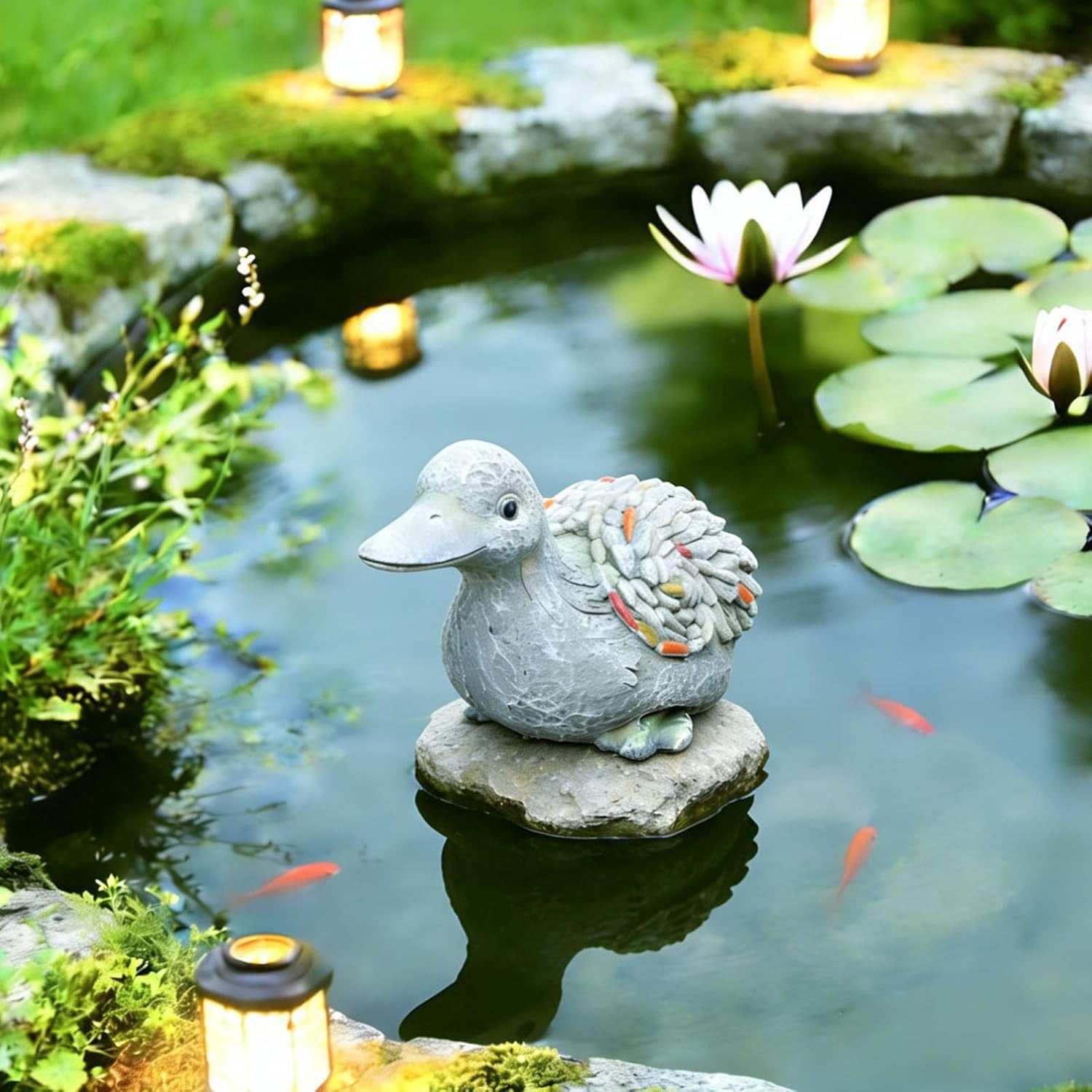 Resin Duck Sculpture Garden Statue Outdoor Home Decor