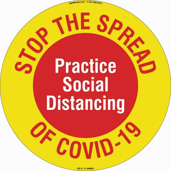 Coronavirus Stop The Spread Non-Slip Floor Graphic | 11" Vinyl Decal | Protect Your Business, Work Place & Customers |  Made in The USA