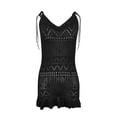 thumbnail image 4 of Besolor Women's Crochet Cover Ups V-Neck Tie Straps Hollow out Coverup Swimwear Summer Beach Vacation Mini Dress, 4 of 8