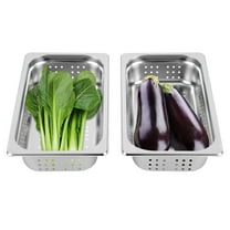 Anti-Jam Perforated 201 Stainless Steel Steam Table Pan, Hotel Pan Modern Silver 2-Pack 1/3 Size 2" Deep