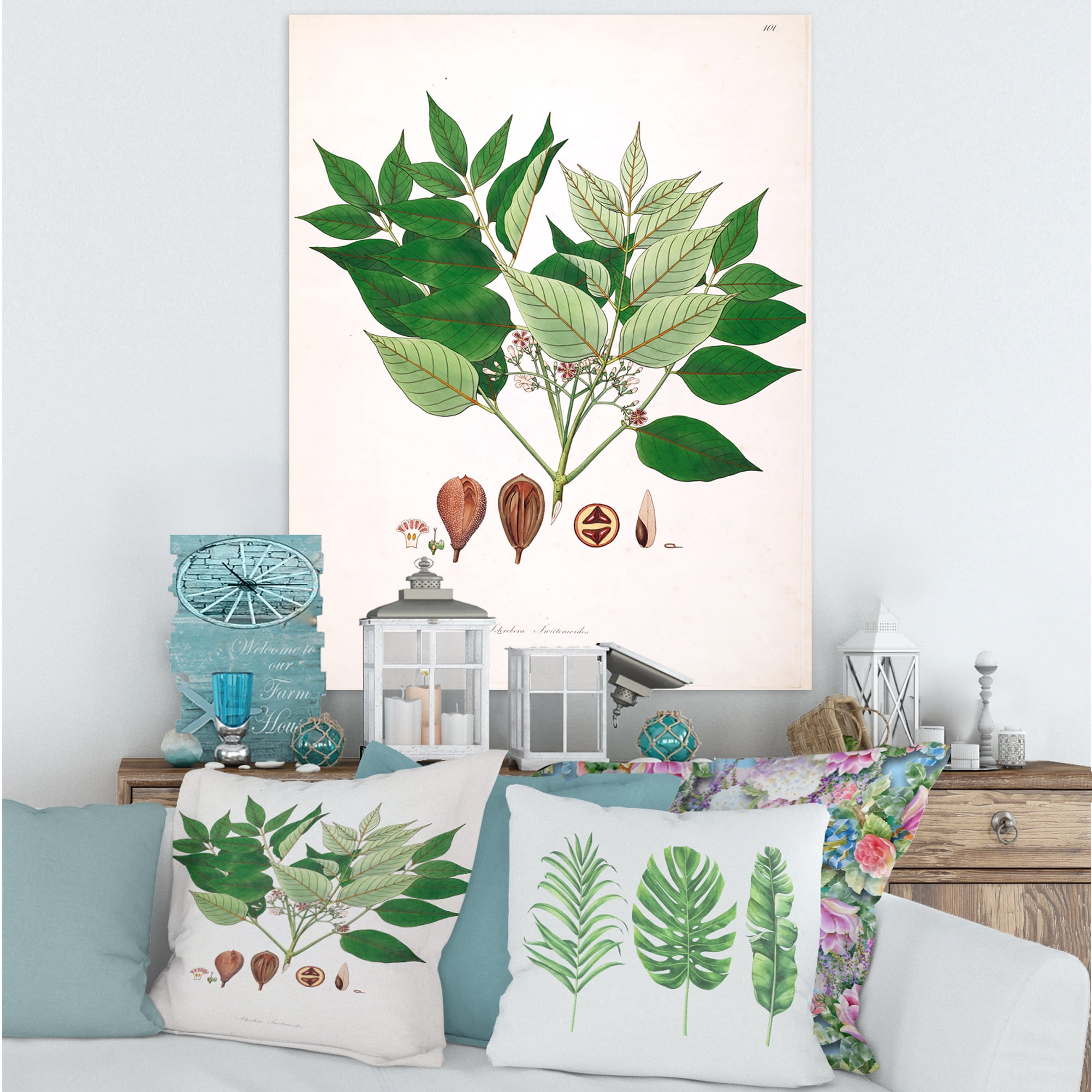 Ancient Plant Life XII 12 in x 8 in Painting Canvas Art Print, by Designart