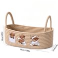 thumbnail image 6 of BSJJY Cotton Rope Storage Basket, Cute Cow Embroidered Woven Organizer with Handles for Bathroom Tabletop, 12.99x5.91x3.94 Inch, 6 of 7
