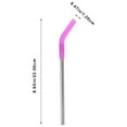 thumbnail image 4 of tumbler straw 6Pcs Reusable Metal Straws with Silicone Tips Stainless Steel Drinking Straws (8.66X0.47X0.47Inch), 4 of 10