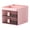 Pink, variant on VKLU Desk Organizer with 2 Notched Drawers and 3 Compartments, Compact Pen Holder, Aesthetic Stationery Storage Caddy, Blue