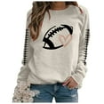 thumbnail image 6 of zaveiop Game Day Outfits for Women Long Sleeve Sunday Football Graphic Tops Lightweight Casual Cute Fall Fashion Pullover (Z-Khaki, L), 6 of 7