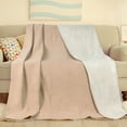 thumbnail image 3 of Catalonia Waterproof Blanket, Pet Blanket, Pee Proof Dog Blanket for Large Couch Furniture Boat Mattress Protector, Reversible Baby Dog Fleece Blanket, King Size, Camel/taupe, 80 X 90 Inches, 3 of 8