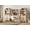 Beige, variant on Modern Home Office Set, 53.5" Modern Executive Desk with Charging Station and Drawers & 2 Piece 71"H Tall 8-Tier Arched Bookcases with Cabinet for Living Room, Bedroom, Home Office