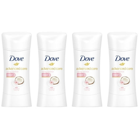 Dove Advanced Care Caring Coconut Antiperspirant Deodorant 2.6 oz, 4 Count