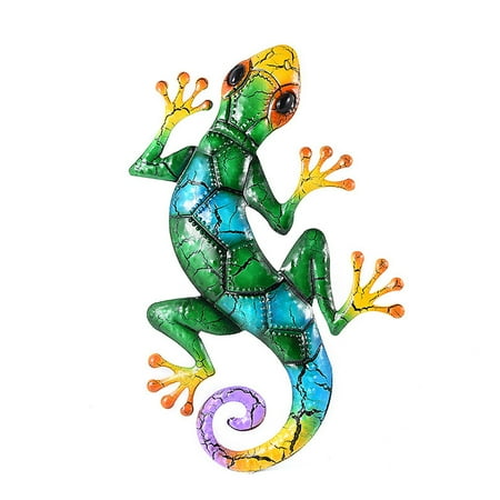 

okwish Frosted Color Cracked Gecko Pendant Creative Iron Animal Wall Hanging
