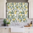 thumbnail image 4 of 3 Piece Kitchen Curtains and Valances Set Lemon Fruit Cafe Curtains 36 Inch Length Vintage Tree Leaf Branch Flower Floral Valance & Tier Curtain for Living Room Bedroom Small Window 54"x18"+27"x36"*2, 4 of 6