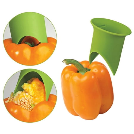 

Danhjin School Supplies 2 pcs/set Multifunction Green Pepper Chili Core Separator Device Plastic Tomato - Summer Savings Clearance